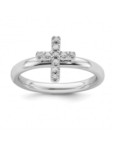 Sterling Silver Stackable Expressions Cross Diamond Ring | QSK334 pour bénéficier 