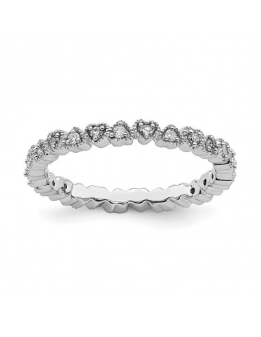 Sterling Silver Stackable Expressions Diamond Heart Ring | QSK341 soldes