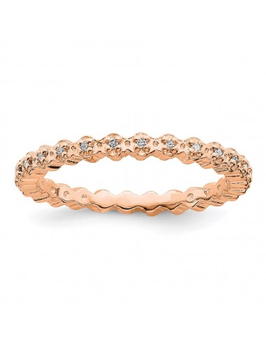 Sterling Silver Stackable Expressions Diamond Pink-plated Ring | QSK346 français