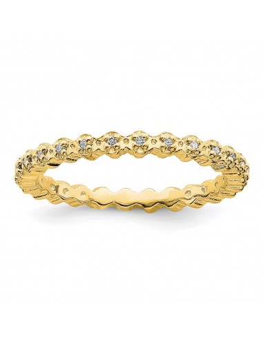 Sterling Silver Stackable Expressions Diamond Gold-plated Ring | QSK347 acheter