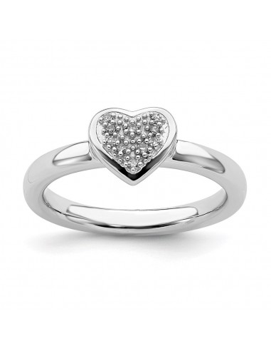 Sterling Silver Stackable Expressions Heart Diamond Ring | QSK338 votre restaurant rapide dans 