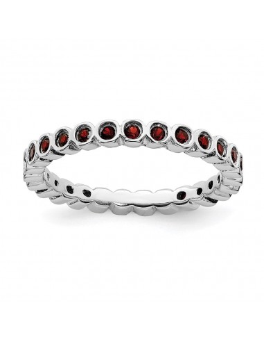 Sterling Silver Stackable Expressions Garnet Ring | QSK362 soldes