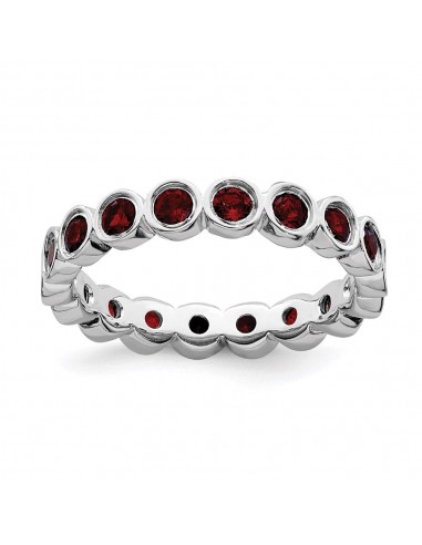 Sterling Silver Stackable Expressions Garnet Ring | QSK386 shop