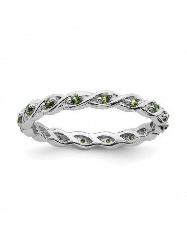 Sterling Silver Stackable Expressions Peridot Ring | QSK1477 la colonne vertébrale