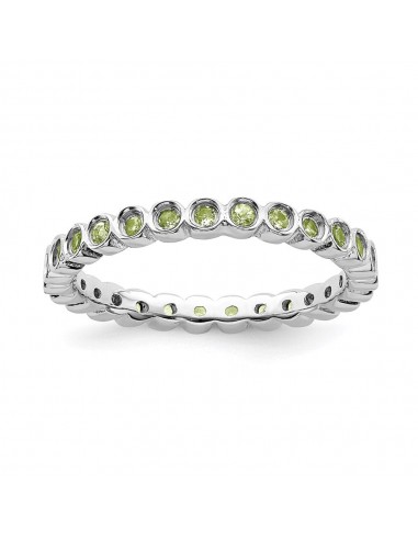 Sterling Silver Stackable Expressions Peridot Ring | QSK369 paiement sécurisé