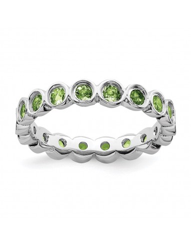 Sterling Silver Stackable Expressions Peridot Ring | QSK393 s'inspire de l'anatomie humaine