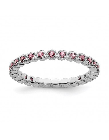 Sterling Silver Stackable Expressions Pink Tourmaline Ring | QSK359 l'achat 