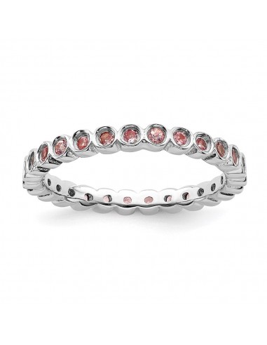 Sterling Silver Stackable Expressions Pink Tourmaline Ring | QSK371 2 - 3 jours ouvrés.