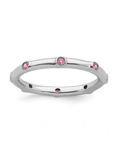 Sterling Silver Stackable Expressions Pink Tourmaline Ring | QSK383 ou a consommer sur place