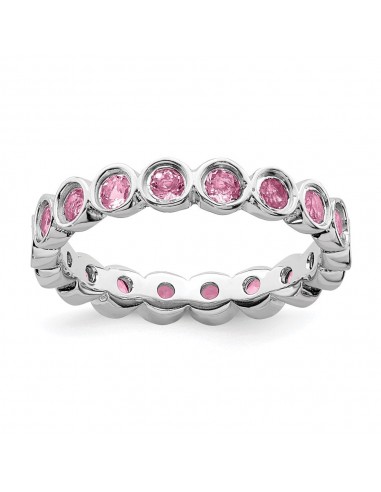 Sterling Silver Stackable Expressions Pink Tourmaline Ring | QSK395 acheter