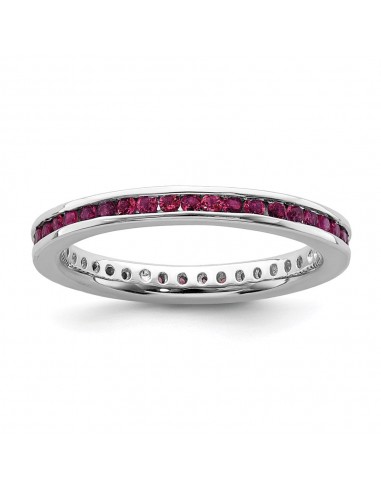 Sterling Silver Stackable Expressions Polished Created Ruby Ring | QSK660 le des métaux précieux