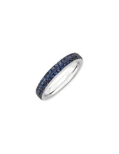 Sterling Silver Stackable Expressions Polished Created Sapphire Ring | QSK664 2023