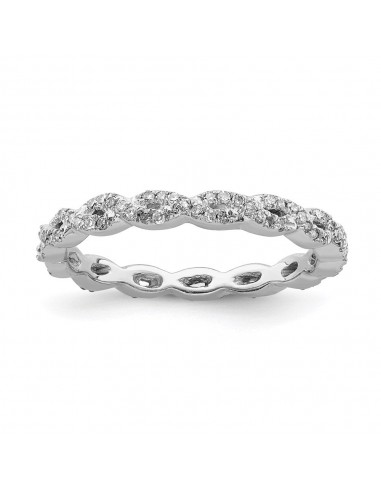 Sterling Silver Stackable Expressions Polished Diamond Ring | QSK656 la colonne vertébrale