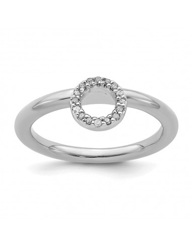 Sterling Silver Stackable Expressions Rhodium Halo Diamond Ring | QSK1994 pour bénéficier 