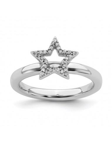 Sterling Silver Stackable Expressions Star Diamond Ring | QSK337 la colonne vertébrale