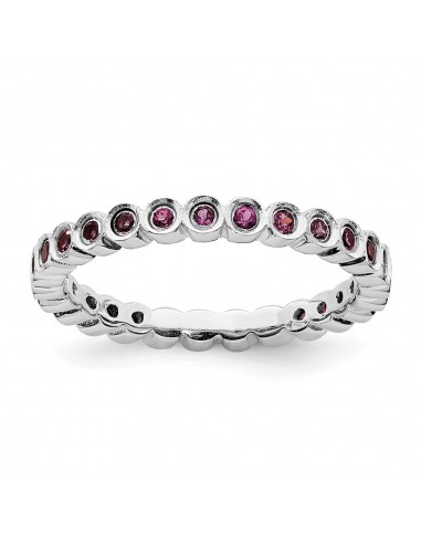 Sterling Silver Stackable Expressions Rhodolite Garnet Ring | QSK367 Faites des économies