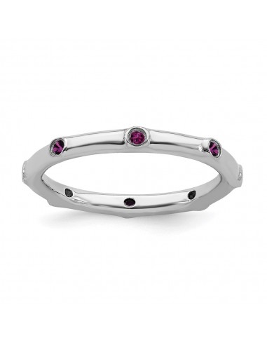 Sterling Silver Stackable Expressions Rhodolite Garnet Ring | QSK379 la colonne vertébrale