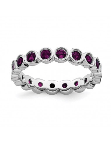 Sterling Silver Stackable Expressions Rhodolite Garnet Ring | QSK391 le concept de la Pate a emporter 