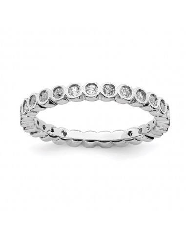 Sterling Silver Stackable Expressions White Topaz Ring | QSK365 paiement sécurisé