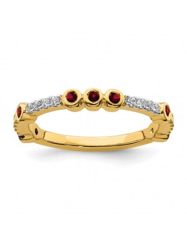 14k Stackable Expressions Garnet and Diamond Ring | SK2064 Fin de série