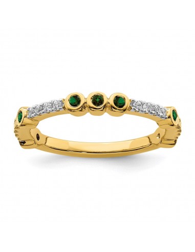 14k Stackable Expressions Created Emerald and Diamond Ring | SK2068 en ligne des produits 