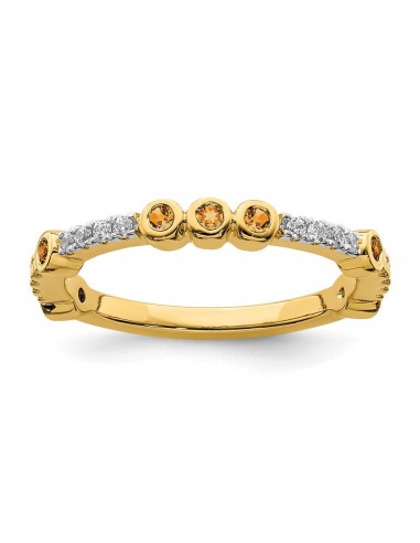 14k Stackable Expressions Citrine and Diamond Ring | SK2074 Voir les baskets