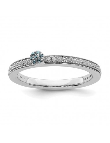 14k White Gold Stackable Expressions Aquamarine and Diamond Ring | SK2078 vente chaude votre 