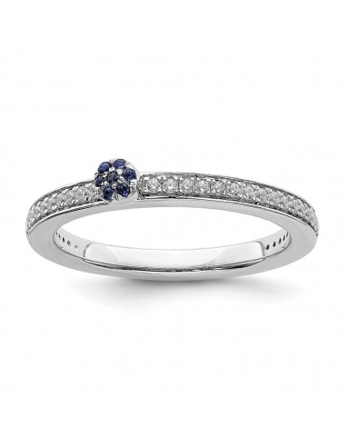 14k White Gold Stackable Expressions Created Sapphire and Dia. Ring | SK2084 plus qu'un jeu 