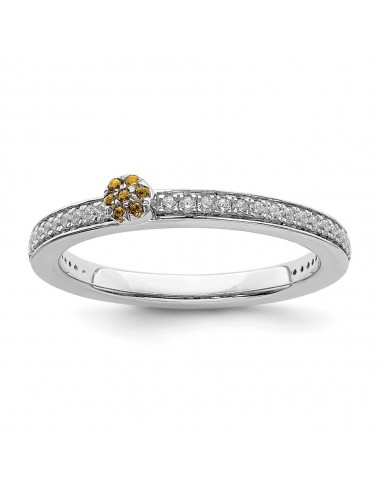 14k White Gold Stackable Expressions Citrine and Diamond Ring | SK2086 est présent 