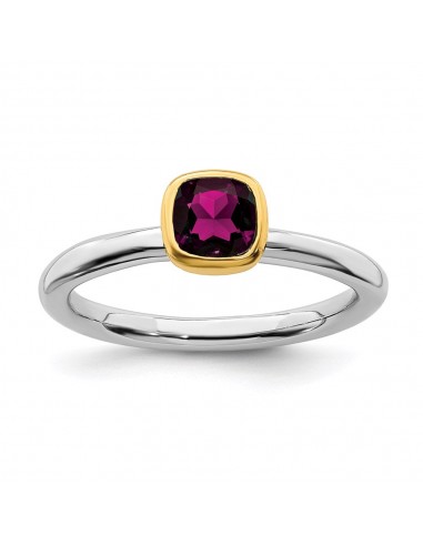 SS Stackable Expressions w/Gold-plated Rhodolite Garnet Ring | QSK1892 en linge