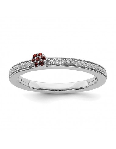 14k White Gold Stackable Expressions Garnet and Diamond Ring | SK2076 s'inspire de l'anatomie humaine