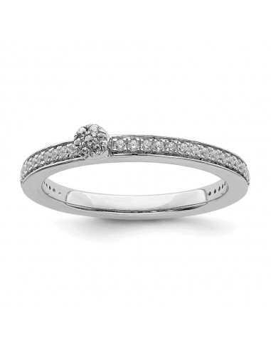 14k White Gold Stackable Expressions White Topaz and Diamond Ring | SK2079 shop