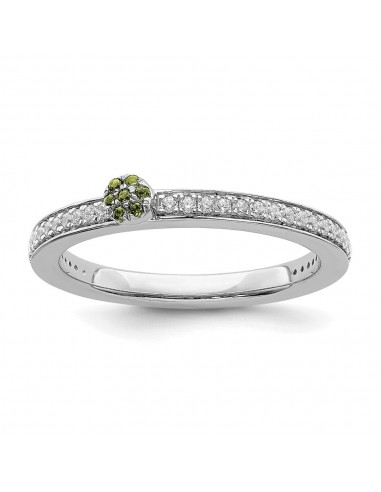 14k White Gold Stackable Expressions Peridot and Diamond Ring | SK2083 store