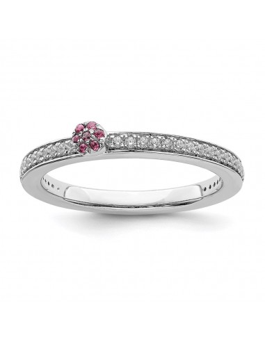 14k White Gold Stackable Expressions Pink Tourmaline and Dia. Ring | SK2085 pas cheres