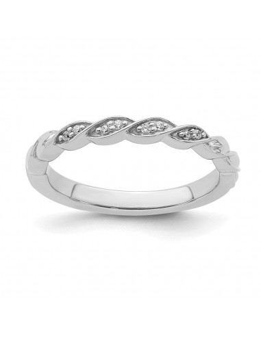 14k White Gold Stackable Expressions Diamond Twist Ring | SK2107 à prix réduit toute l'année