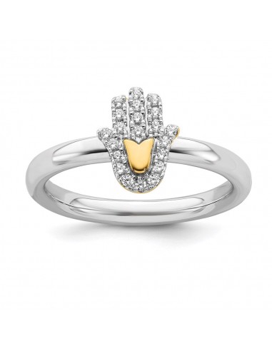 Sterling Silver Stackable Expression Gold-Plated Chamseh Dia. Ring | QSK2163 en ligne