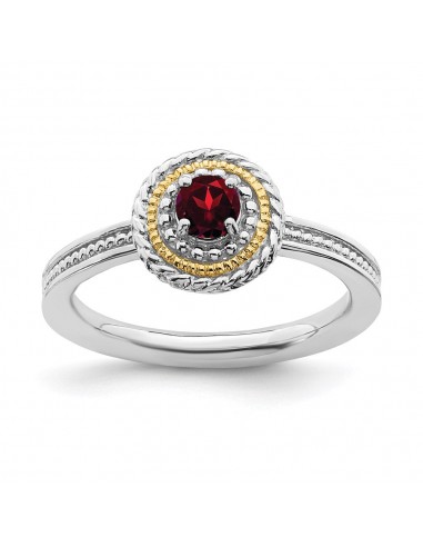 Sterling Silver & 14k Stackable Expressions Sterling Silver Garnet Ring | QSK914 Comparez plus de prix