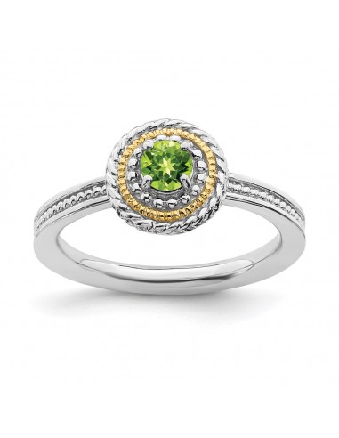 Sterling Silver & 14k Stackable Expressions Sterling Silver Peridot Ring | QSK921 prix