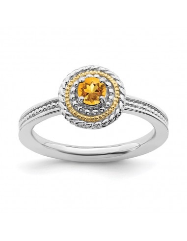 Sterling Silver & 14K Stackable Expressions Citrine Ring | QSK924 vente chaude votre 