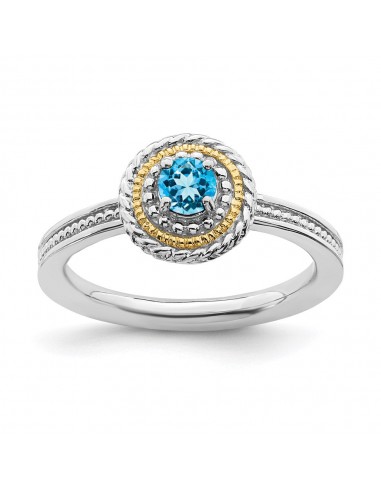 Sterling Silver & 14k Stackable Expressions Sterling Silver Blue Topaz Ring | QSK925 ouvre sa boutique