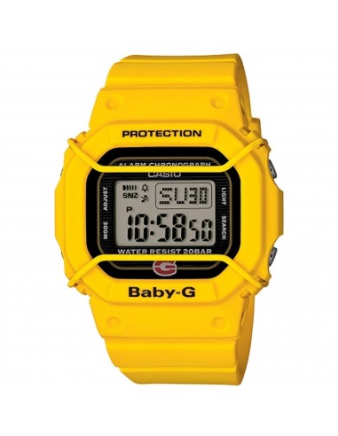 Casio Women's Watch - Baby-G Black and Grey Digital Dial Yellow Resin Strap | BGD500-9 pas chere