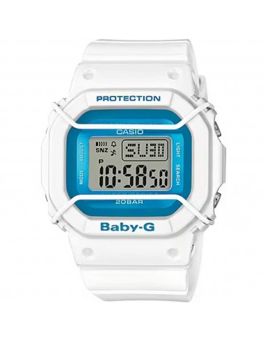 Casio Women's Watch - Baby-G Blue and Grey Digital Dial White Resin Strap | BGD501FS-7 d'Europe débarque