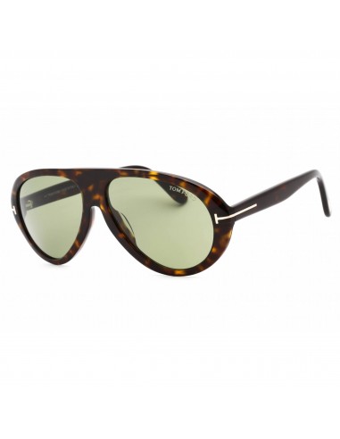 Tom Ford Unisex Sunglasses - Dark Havana Plastic Pilot Frame Green Lens | FT0988 52N la livraison gratuite