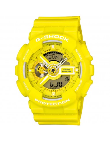 Casio Men's Watch - G-Shock Grey and Yellow Ana-Digi Dial World Time | GA110BC-9A en ligne des produits 