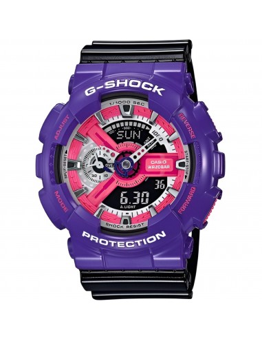 Casio Men's Watch - G-Shock World Time Black Resin Strap Analog-Digital | GA110NC-6A pas cheres