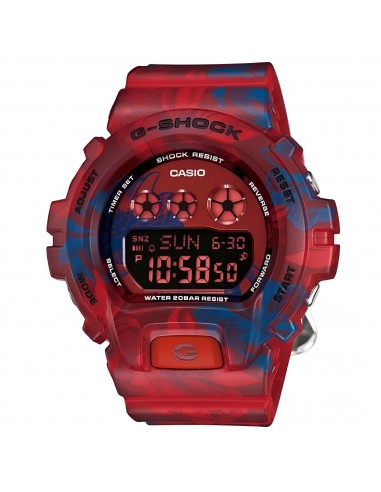 Casio Women's Watch - G-Shock Blue Floral Printed Red Strap Digital | GMDS6900F-4 paiement sécurisé