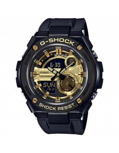 Casio Men's Watch - G-Shock Gold and Black Ana-Digi Dial Resin Strap | GST210B-1A9 le concept de la Pate a emporter 