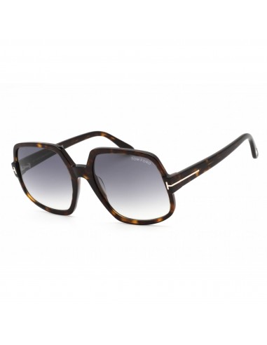 Tom Ford Women's Sunglasses - Dark Havana Plastic Oversized Shape Frame | FT0992 52W Par le système avancé 