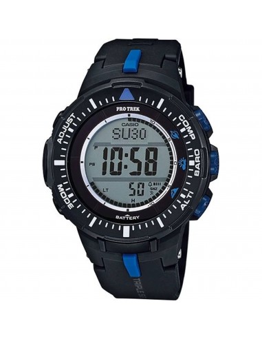 Casio Men's Watch - Pro Trek Grey Digital Dial Black/Blue Resin Strap | PRG300-1A2 des créatures d'habitude