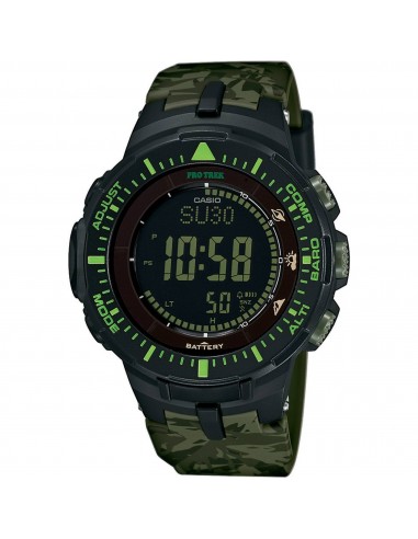 Casio Men's Watch - Pro Trek Grey Digital Dial Camouflage Resin Strap | PRG300CM-3 chez Cornerstreet bien 